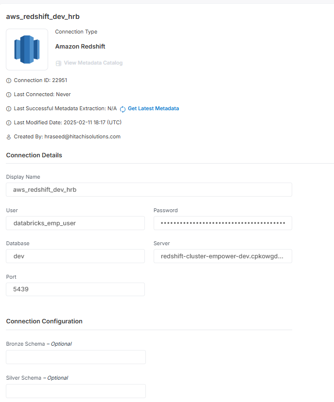 Redshift setup screenshot