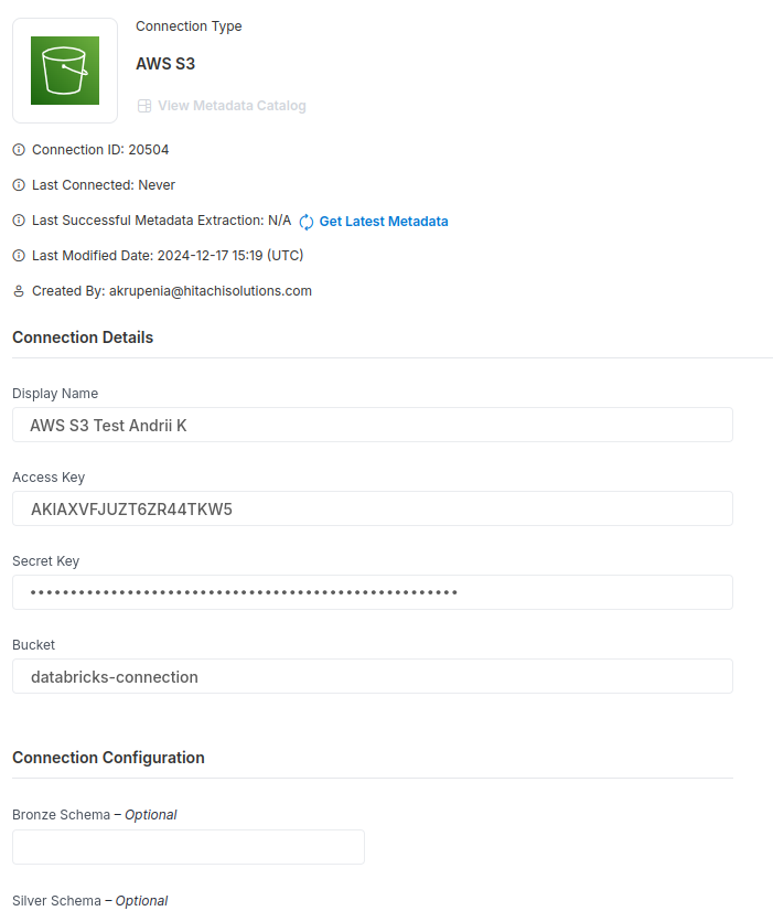 AWS S3 setup screenshot